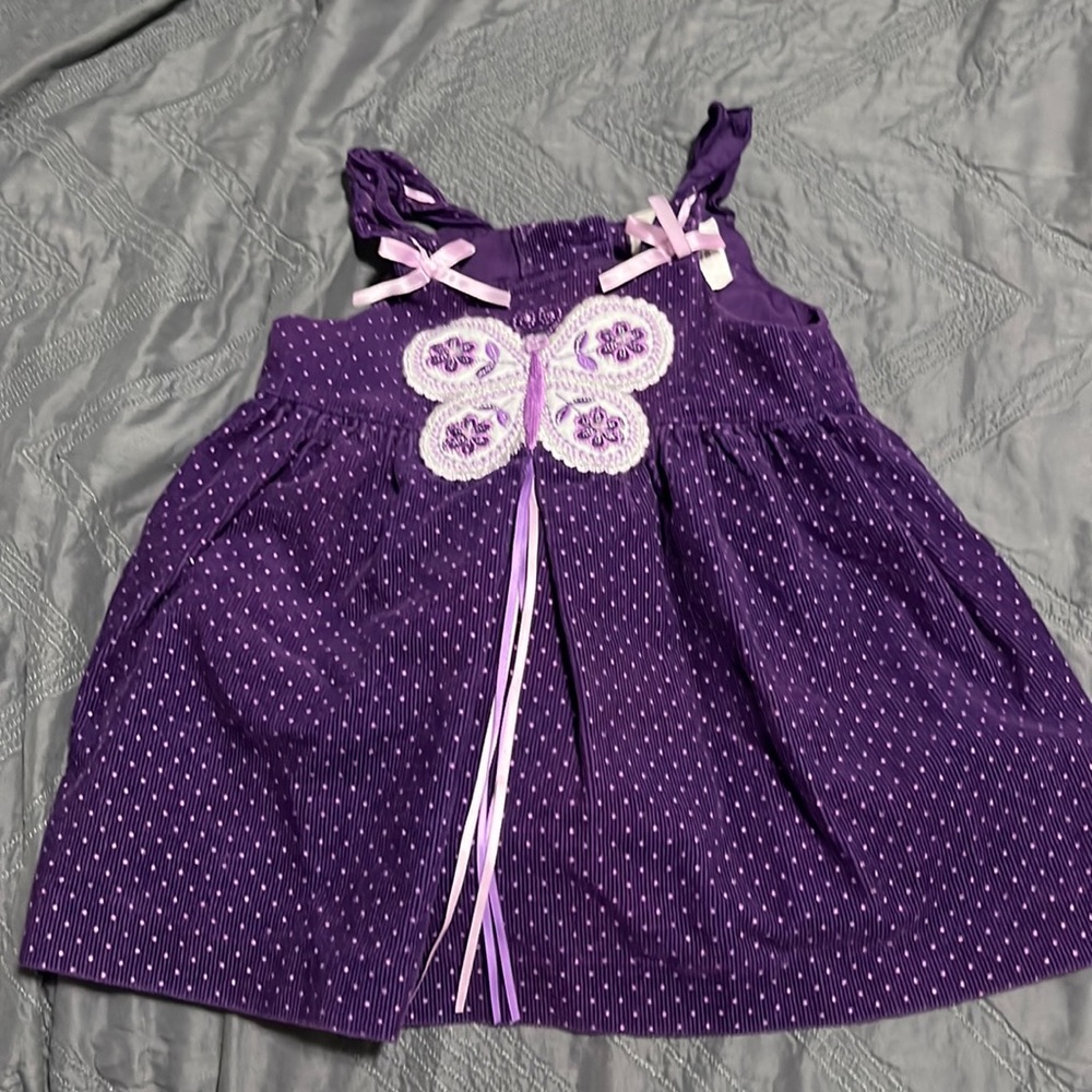 Purple sleeveless butterfly dress